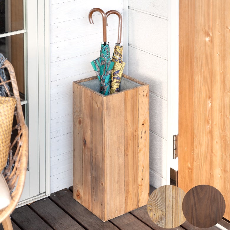 傘立てスリム角型古木風仕上げ木製幅24.5cm[51173]【カサ立て傘たて玄関傘立てアンブレラスタンドアンブレラホルダーアンティーク風ホテルライク店舗用業務用北欧ナチュラルおしゃれアジアンギフトプレゼント新生活】