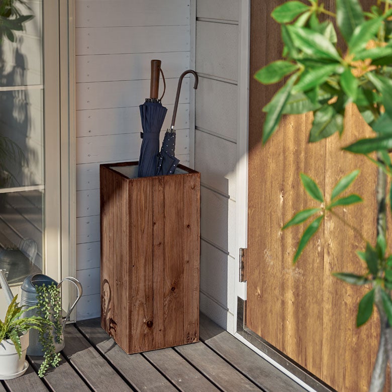 傘立てスリム角型古木風仕上げ木製幅24.5cm[51173]【カサ立て傘たて玄関傘立てアンブレラスタンドアンブレラホルダーアンティーク風ホテルライク店舗用業務用北欧ナチュラルおしゃれアジアンギフトプレゼント新生活】