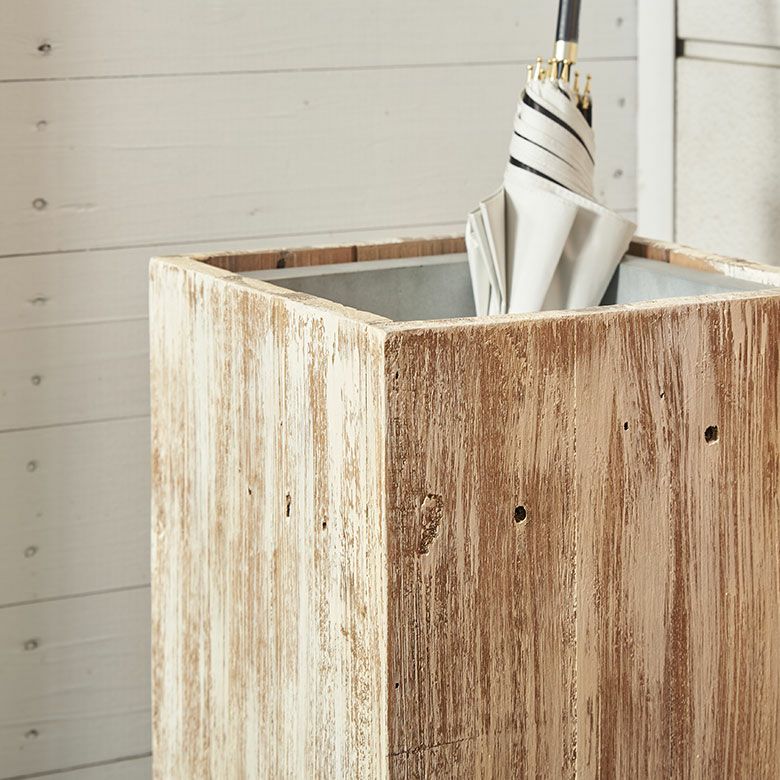 傘立て スリム角型 古木風仕上げ 木製 幅24.5cm Botanique ボタニーク