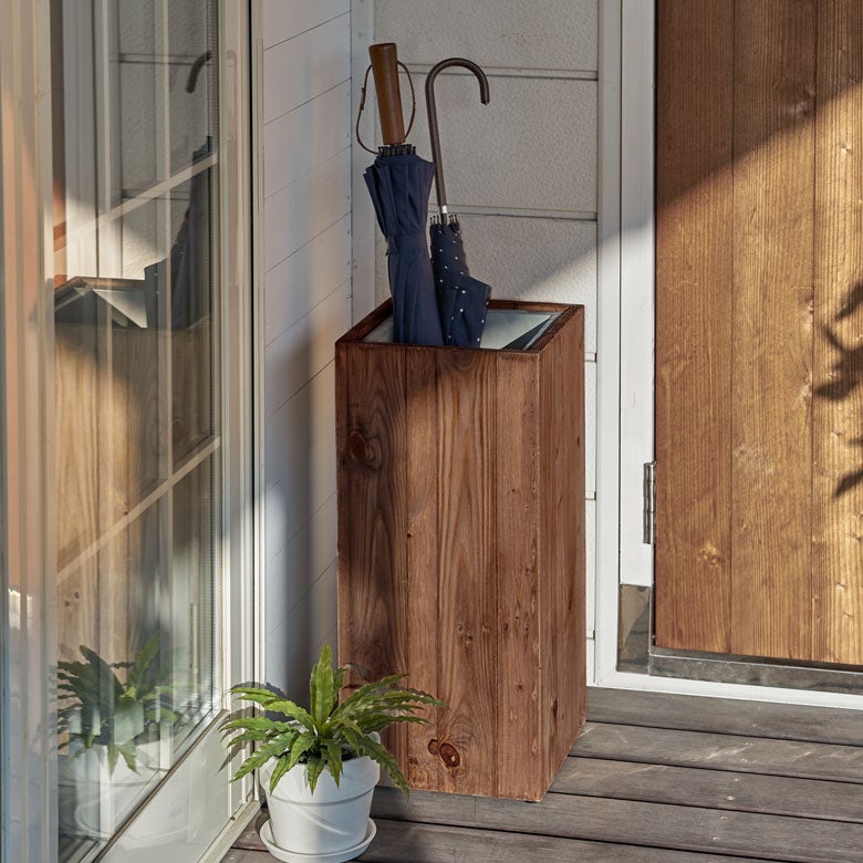 傘立てスリム角型古木風仕上げ木製幅24.5cm[51173]【カサ立て傘たて玄関傘立てアンブレラスタンドアンブレラホルダーアンティーク風ホテルライク店舗用業務用北欧ナチュラルおしゃれアジアンギフトプレゼント新生活】