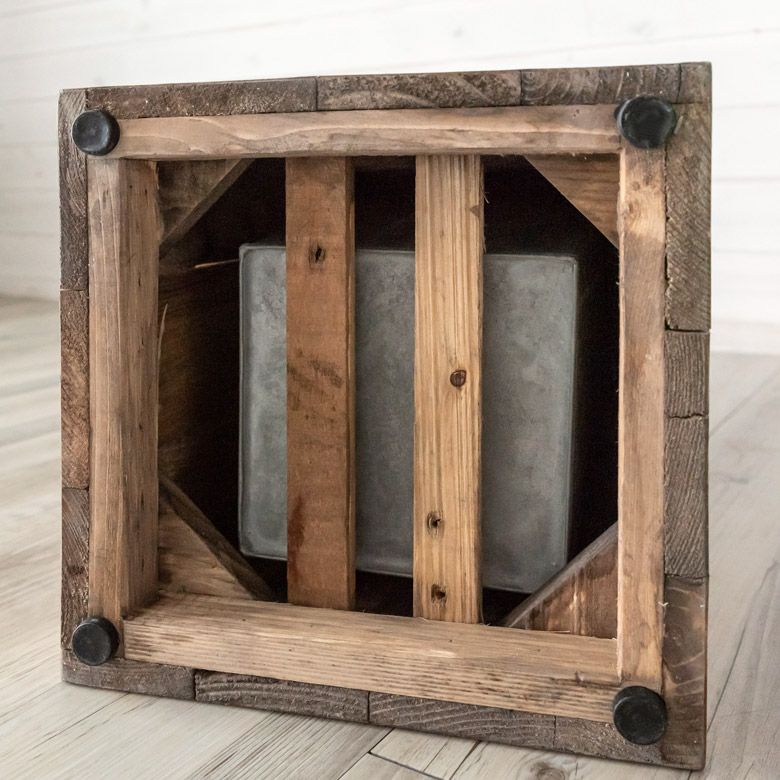 傘立て スリム角型 古木風仕上げ 木製 幅24.5cm Botanique ボタニーク