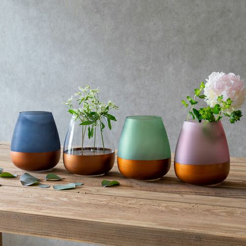 花瓶 フラワーベース 高さ15.5cm コクーン ショートタイプ ツートン