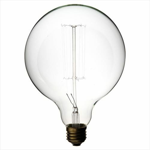 白熱電球 レトロランプ エジソン型 丸型 電球色 直径12.5cm E26 クリア