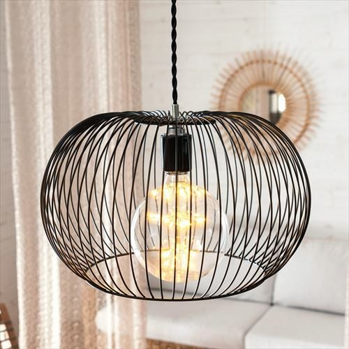 ワイヤー ランプシェード led E26 レトロ スフィアー ブラック [66901