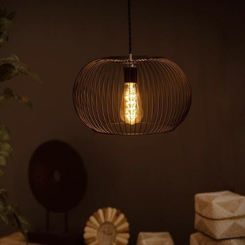 流木アイアンランプ・LED ワイヤー ランプシェード led E26 レトロ スフィアー ブラック [66901