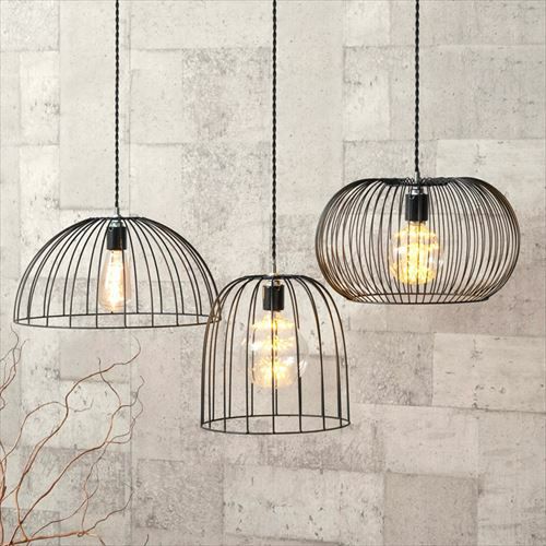 ワイヤー ランプシェード led E26 レトロ スフィアー ブラック [66901