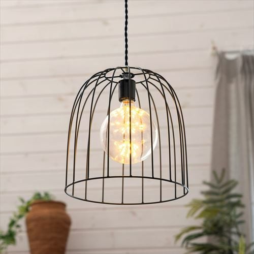 ワイヤー ランプシェード led E26 レトロ ツリガネ ブラック [66903