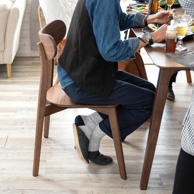 ダイニングチェア 木製 ウォールナット 座面高44cm「Asteion」 [84004