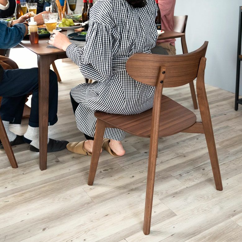 ダイニングチェア 木製 ウォールナット 座面高44cm「Asteion」 [84004