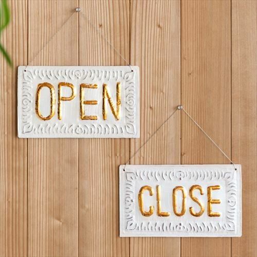 メール便対応】オープン ＆ クローズ ドアプレート OPEN CLOSE 両面