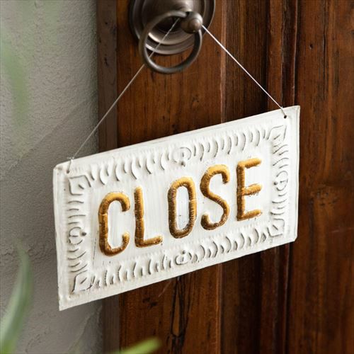 メール便対応】オープン ＆ クローズ ドアプレート OPEN CLOSE 両面