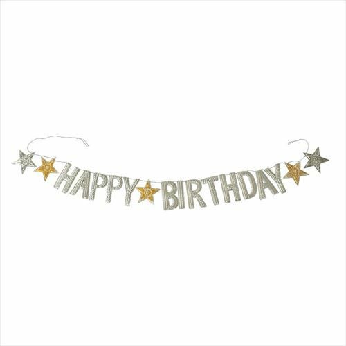 メール便対応】ガーランド 誕生日 [HAPPY BIRTHDAY] ロゴ アルミ製