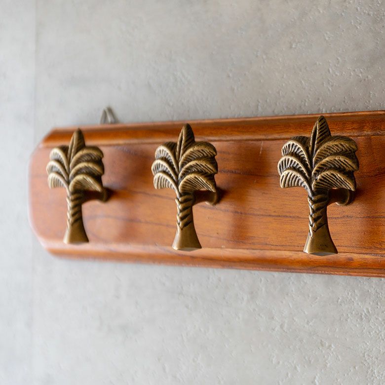 取っ手 ヤシの木型 Mサイズ 幅4.5cm 高さ6cm アンティーク風 真鍮製