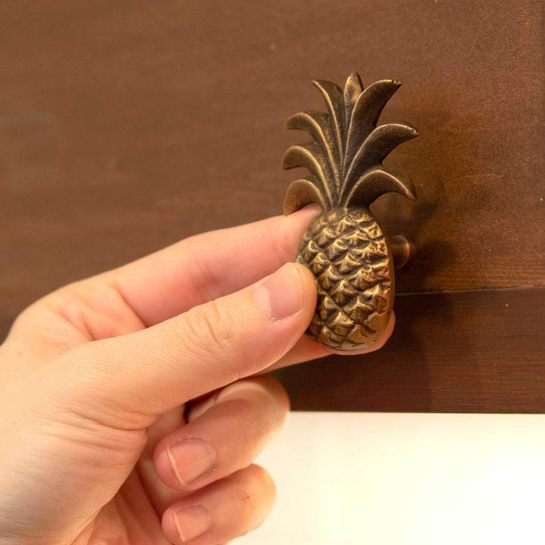 取っ手 パイナップル型 Mサイズ 幅4.5cm 高さ6.5cm アンティーク風