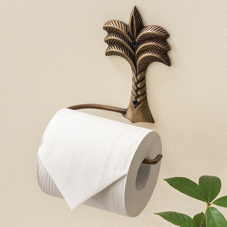 トイレットペーパーホルダー パームツリー型 幅約15cm アンティーク風