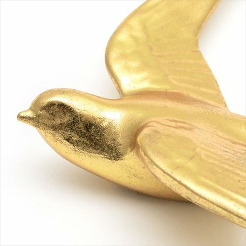 壁飾り バード 鳥 ゴールド 立体 背面フック付き Lサイズ 幅14cm