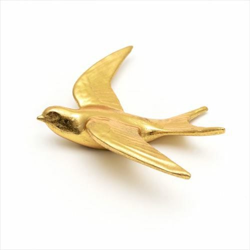 壁飾り バード 鳥 ゴールド 立体 背面フック付き Lサイズ 幅14cm