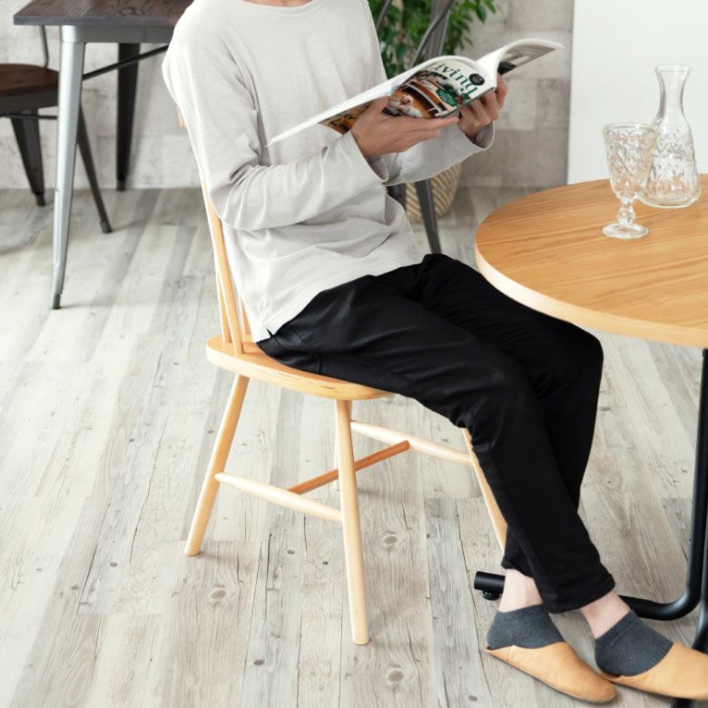 2脚セット】 ダイニングチェア 木製 ウィンザーチェア 完成品