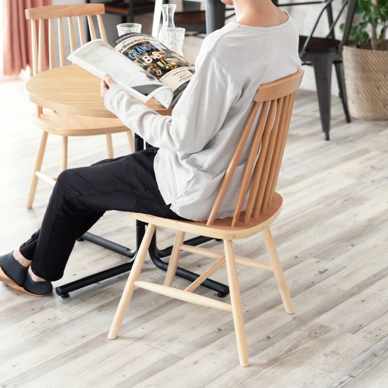 2脚セット】 ダイニングチェア 木製 ウィンザーチェア 完成品