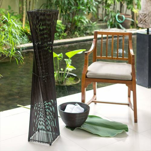 フロアライト ツイストタイプ Lサイズ バンブー製 LED 対応 高さ約