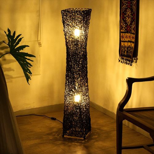 フロアライト ツイストタイプ Lサイズ バンブー製 LED 対応 高さ約