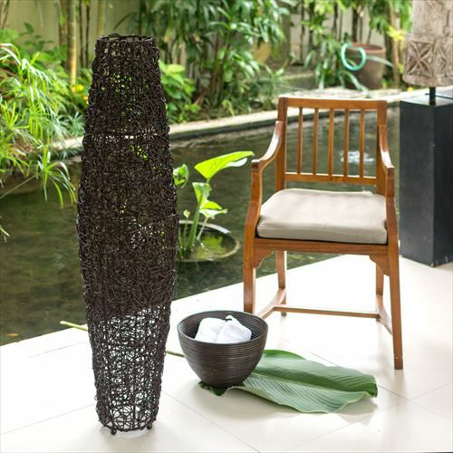 フロアライト リゾート 照明 ライト コクーンタイプ Lサイズ 籐 ラタン