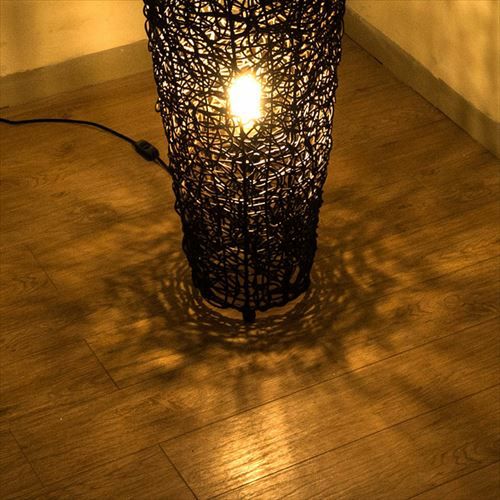 フロアライト リゾート 照明 ライト コクーンタイプ Lサイズ 籐 ラタン