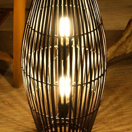 フロアライト コクーンタイプ Mサイズ バンブー製 LED 対応 高さ約60cm