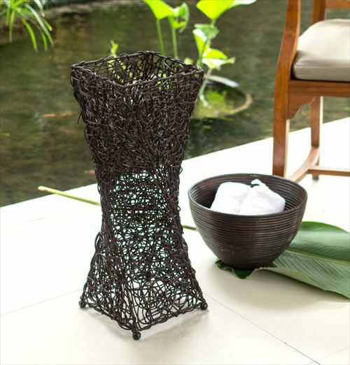 フロアライト リゾート 照明 ライト ツイストタイプ Mサイズ 籐 ラタン