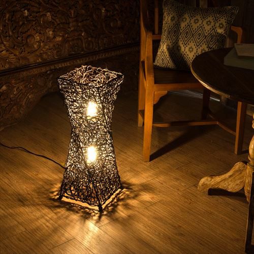 フロアライト リゾート 照明 ライト ツイストタイプ Mサイズ 籐 ラタン