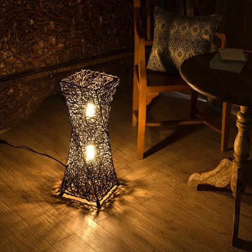 フロアライト リゾート 照明 ライト ツイストタイプ Mサイズ 籐 ラタン