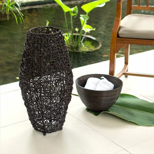 フロアライト リゾート 照明 ライト コクーンタイプ Mサイズ 籐 ラタン