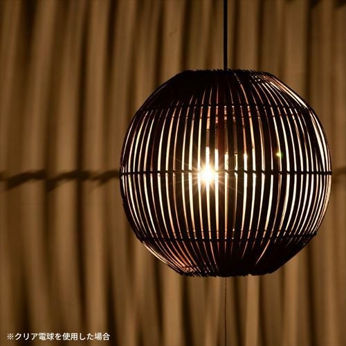 ペンダントライト ボールタイプ 2灯 口金E26 100W バンブー製 LED 対応