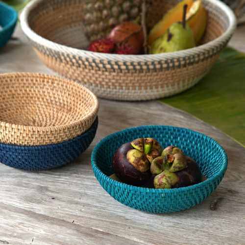 バスケット ラタン製 ボウル かご カゴ 収納トレー 収納トレイ 収納