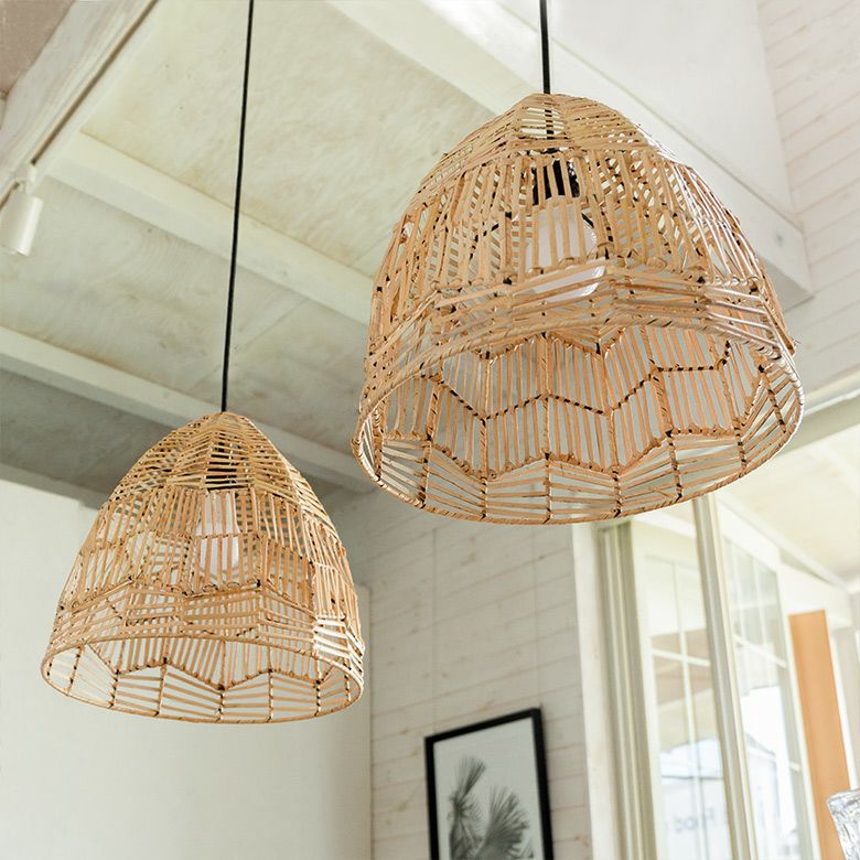 ペンダントランプ リゾート 照明 ライト ランプシェード ラタン製
