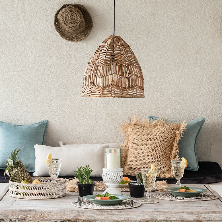 ペンダントランプ リゾート 照明 ライト ランプシェード ラタン製