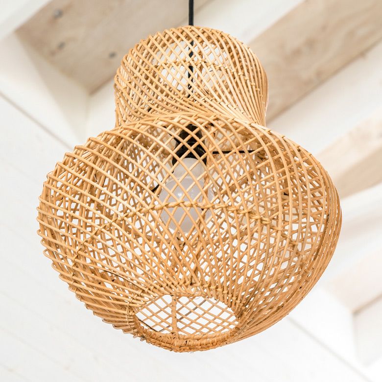 ペンダントランプ リゾート 照明 ライト ランプシェード ラタン製