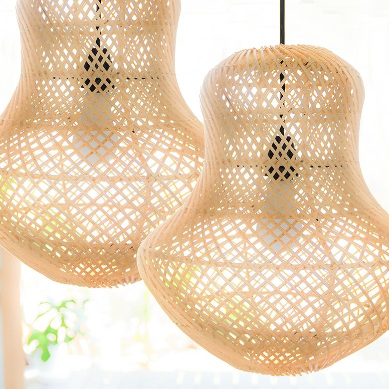 ペンダントランプ リゾート 照明 ライト ランプシェード ラタン製