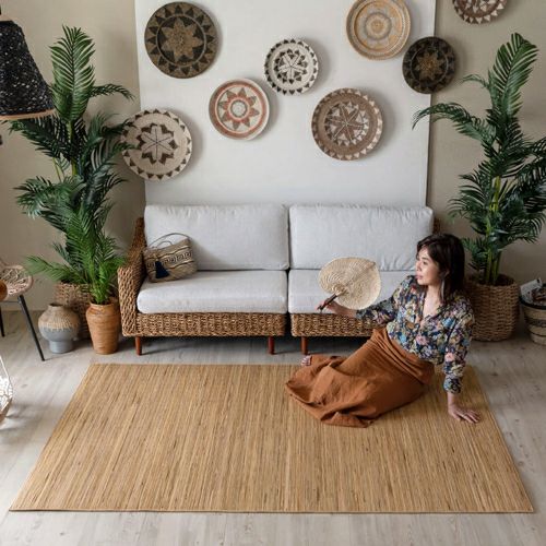 籐むしろ ラタンカーペット ラグサイズ 約140×200cm [CP1000-90]【 籐