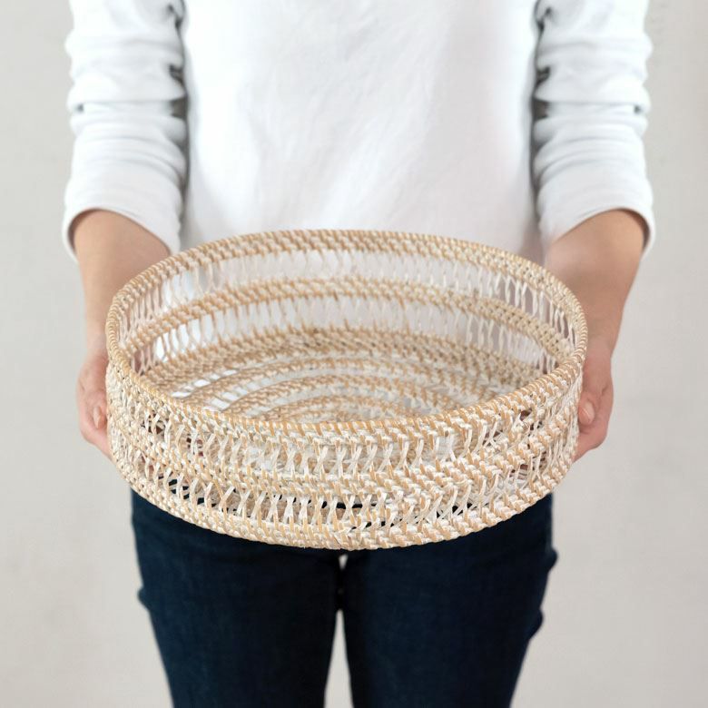 トレイ トレー ラウンドトレイ ラタン製 ボウル かご カゴ 収納