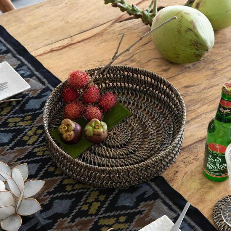 トレイ トレー ラウンドトレイ ラタン製 ボウル かご カゴ 収納