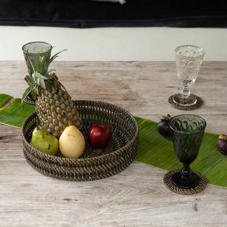 トレイ トレー ラウンドトレイ ラタン製 ボウル かご カゴ 収納