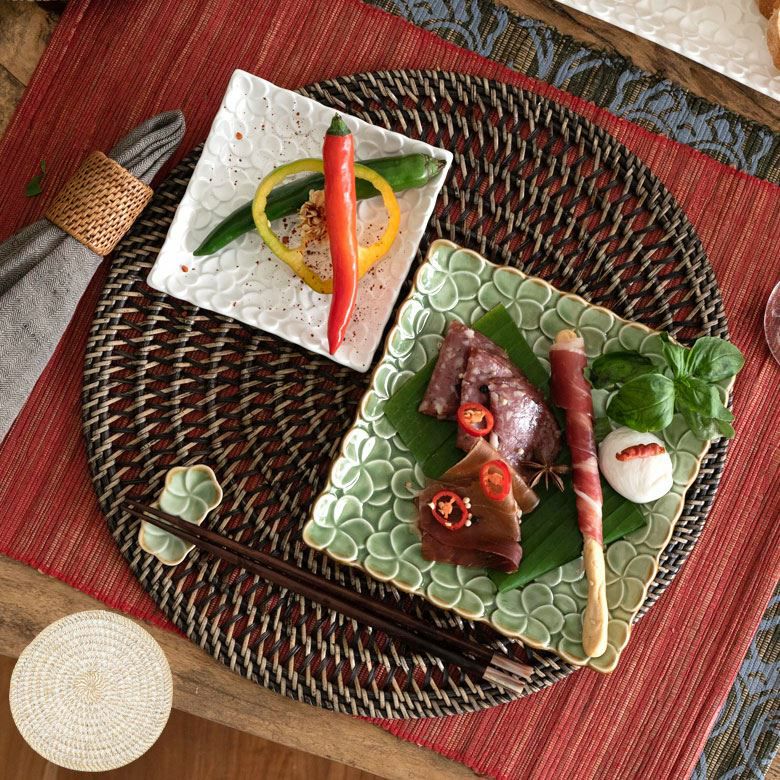 ラタン編みランチョンマット30x40cm[オーバルタイプ][7561]【アジアン