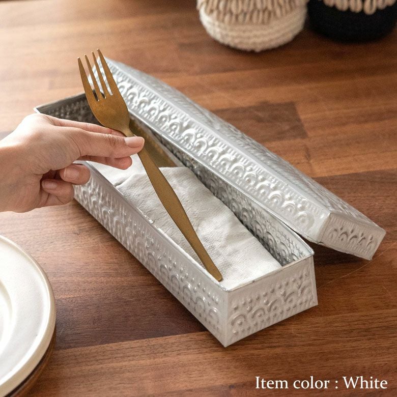 小物入れ 蓋付き ソカシ アルミ製 型押しデコレーション柄 長方形 長さ