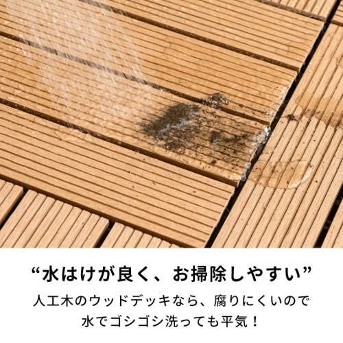 ジョイント式人工木ウッドデッキパネル アイボリー20枚 DIYで簡単に