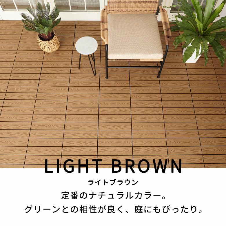 ウッドデッキパネル 36枚 3㎡ ベランダ タイル DIY 人工木 ブラウン Good Life Wood（グッドライフウッド） ウッドデッキ 人工木 diy 人工