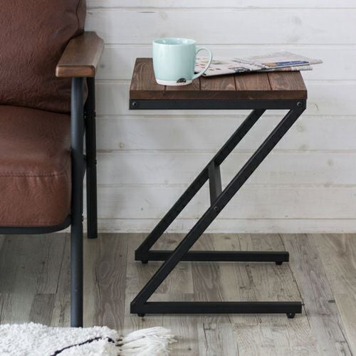 インダストリアルなパイン無垢材サイドテーブル TABAS 約W38×D36×H49cm