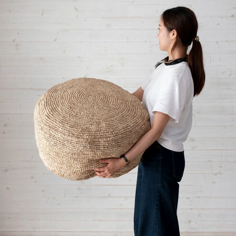 フロアクッション ラフィア 約 W 70 × H 32 クッション 座布団 [13881