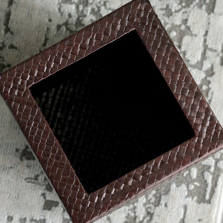 ゴミ箱パンダン製正方形中の袋が見えない被せるタイプ[set-11560set-11561set-11562]【ダストボックスアジアンバリ雑貨アジアン雑貨おしゃれボックス見えないモダンエスニックナチュラルゴミ箱ごみ箱インテリア寝室アジアン雑貨】