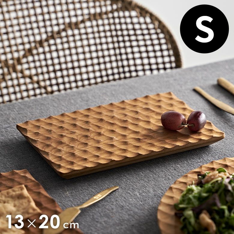 プレート 木製 チーク ウッド 約 W 13 × D 20 × H 1.5 お皿 TEAK